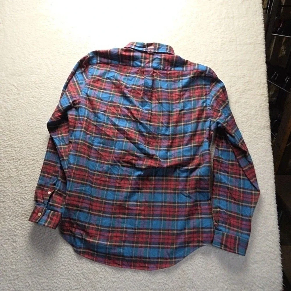 Polo Ralph Lauren Flannel Shirt Mens XXL Blue Red Plaid Performance Stretch